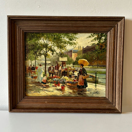 Intriguing Portrait Oil Painting "Flower Vendor" Refined Small Artwork - HollandArtShop