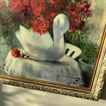 Intriguing Still Life Oil Painting "Flower Vase" Original Medium Art - HollandArtShop