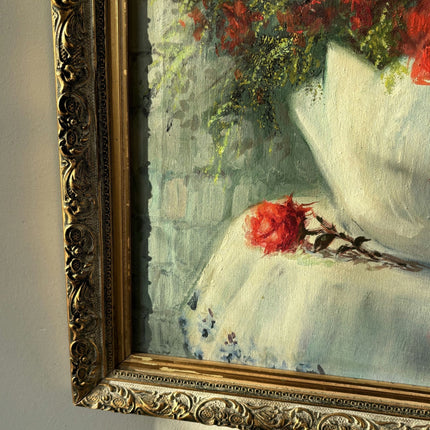 Intriguing Still Life Oil Painting "Flower Vase" Original Medium Art - HollandArtShop