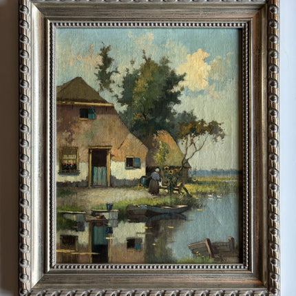 Johan Hendrik Kaemmerer Classic Dutch Farm Landscape Valuable Art Oil Painting - HollandArtShop