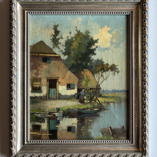 Johan Hendrik Kaemmerer Classic Dutch Farm Landscape Valuable Art Oil Painting - HollandArtShop