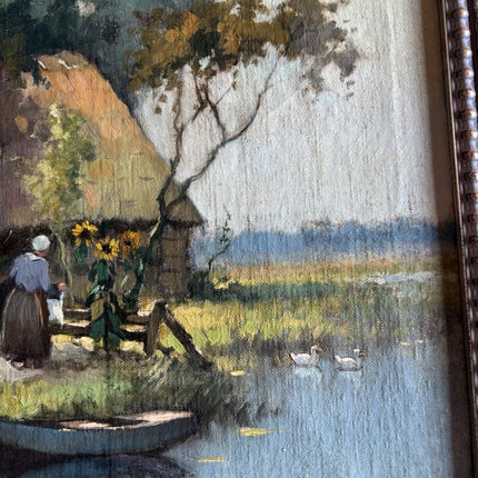 Johan Hendrik Kaemmerer Classic Dutch Farm Landscape Valuable Art Oil Painting - HollandArtShop
