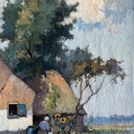Johan Hendrik Kaemmerer Classic Dutch Farm Landscape Valuable Art Oil Painting - HollandArtShop