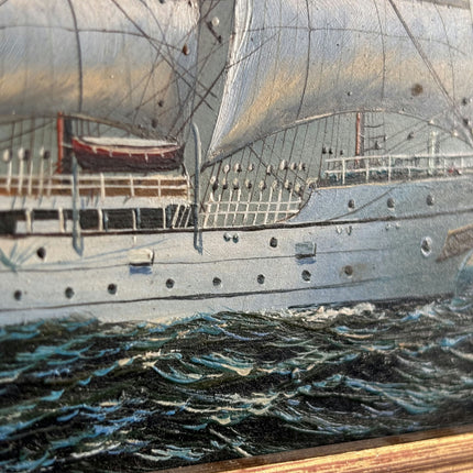 Expressive Seascape Oil Painting "Sailing Ship" Traditional Small Artwork Holland Art Shop