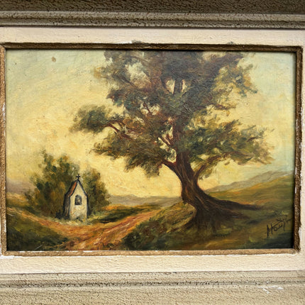 Refined Landscape Oil Painting "Lone Tree" Elegant Small Artwork Holland Art Shop