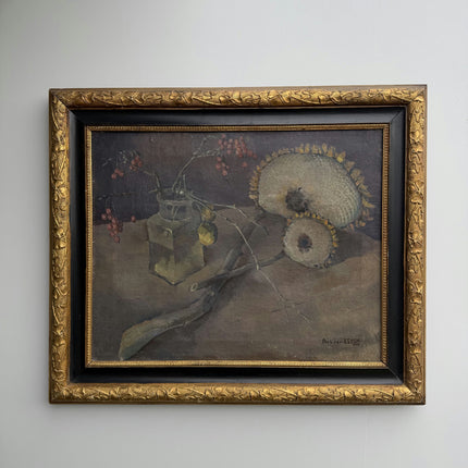 Refined Still Life Oil Painting "Withered Sunflowers" Vintage Artwork Holland Art Shop