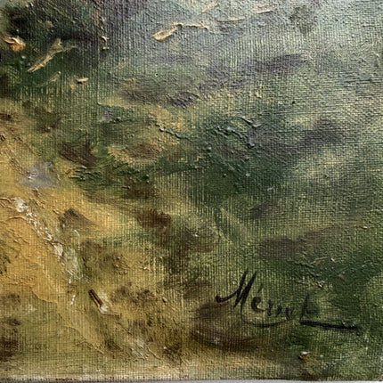 Handcrafted Landscape Oil Painting "Village Walkers" Timeless Small Artwork Holland Art Shop