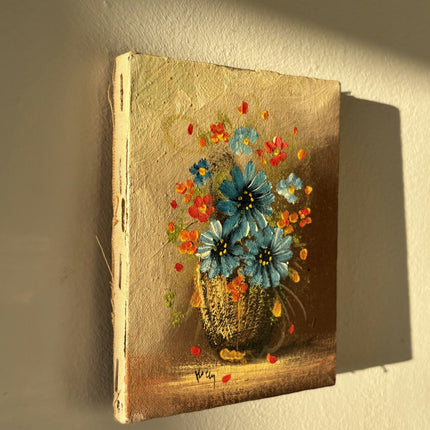 Marvelous Floral Still Life Oil Painting "Flower Bouquet" Refined Small Art - HollandArtShop