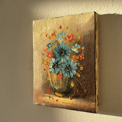 Marvelous Floral Still Life Oil Painting "Flower Bouquet" Refined Small Art - HollandArtShop