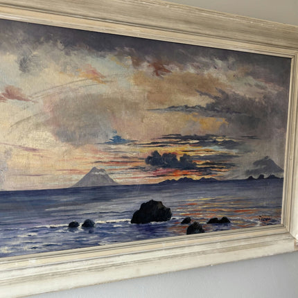 Marvelous Landscape Oil Painting "Ocean Sunset" Refined Large Art - HollandArtShop