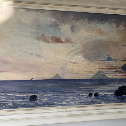 Marvelous Landscape Oil Painting "Ocean Sunset" Refined Large Art - HollandArtShop