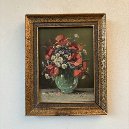 Marvelous Oil Painting Flowery Still Life "Floral Arrangement" Small Art - Holland Art Shop