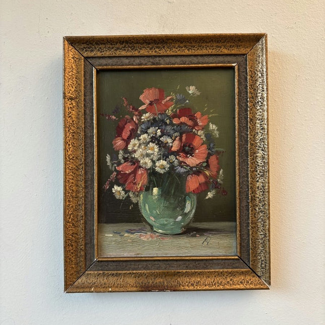 Marvelous Oil Painting Flowery Still Life "Floral Arrangement" Small Art - Holland Art Shop
