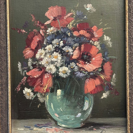 Marvelous Oil Painting Flowery Still Life "Floral Arrangement" Small Art - Holland Art Shop
