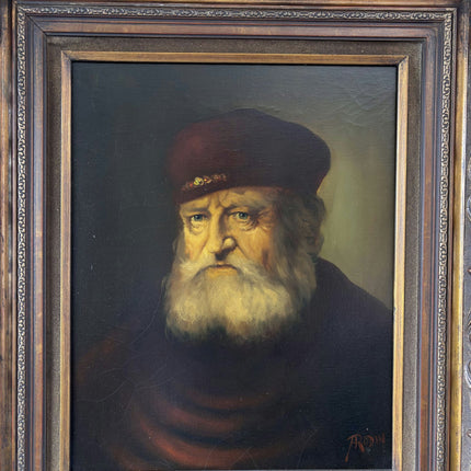 Marvelous Oil Painting Portrait "Wise Elder" Baroque Framed Large Art - HollandArtShop