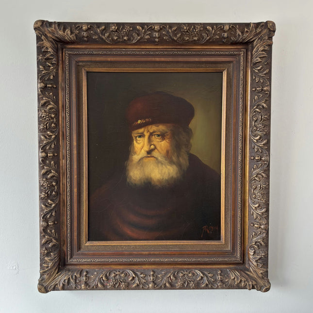 Marvelous Oil Painting Portrait "Wise Elder" Baroque Framed Large Art - HollandArtShop