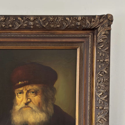 Marvelous Oil Painting Portrait "Wise Elder" Baroque Framed Large Art - HollandArtShop