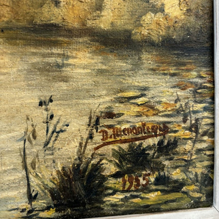 Marvelous Oil Painting Scenery "Deer By River" Refined Medium Art - Holland Art Shop