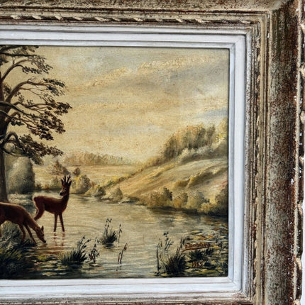 Marvelous Oil Painting Scenery "Deer By River" Refined Medium Art - Holland Art Shop