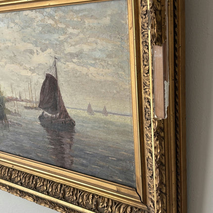 Marvelous Seascape Oil Painting "Sailing Ship" Handcrafted Medium Art - HollandArtShop