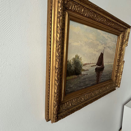 Marvelous Seascape Oil Painting "Sailing Ship" Handcrafted Medium Art - HollandArtShop