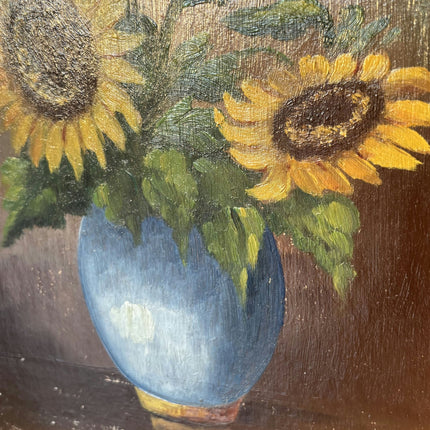 Marvelous Still Life Oil Painting "Sunflower Bouquet" Original Small Artwork - HollandArtShop