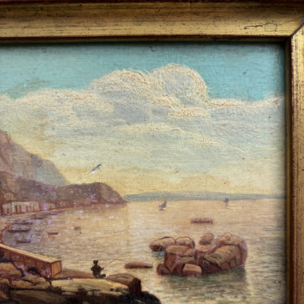 Detailed Seascape Oil Painting "Gilded Frame" Traditional Small Art Holland Art Shop