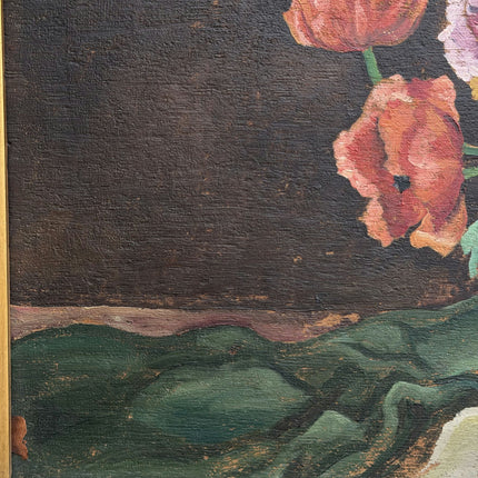 Rustic Floral Still Life Oil Painting "Vase Flowers" Elegant Art Holland Art Shop