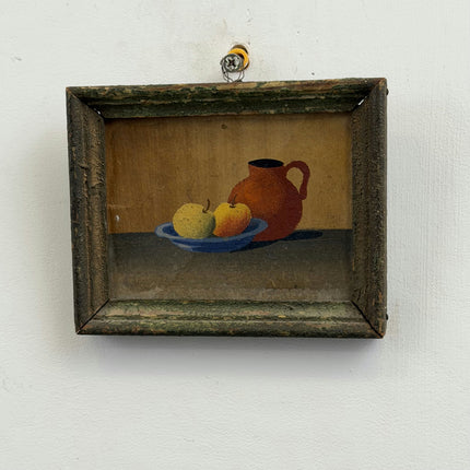 Rustic Still Life Oil Painting "Fruit Bowl" Handcrafted Small Art Holland Art Shop