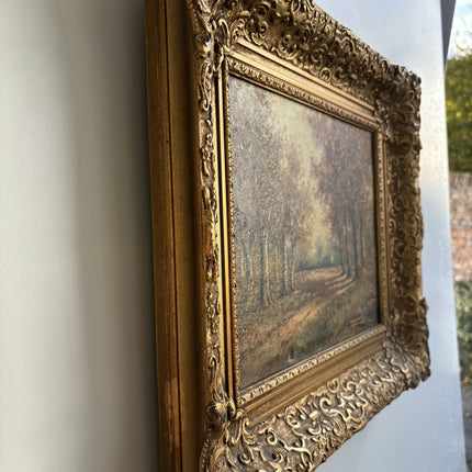 Detailed Landscape Oil Painting "Gilded Frame" Handcrafted Art Holland Art Shop