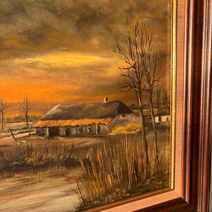 Sundown Oil Painting Large Sized Warm Hand Made Art Holland Art Shop
