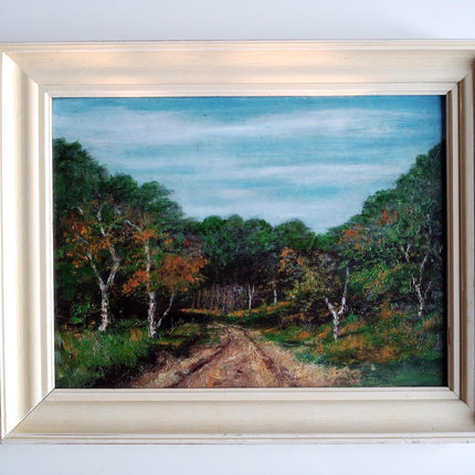 October 1964 Abstract Dutch Oil Painting hand painted art European Landscape - HollandArtShop