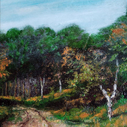 October 1964 Abstract Dutch Oil Painting hand painted art European Landscape - HollandArtShop