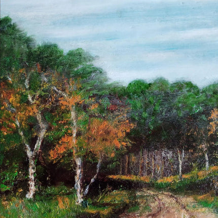 October 1964 Abstract Dutch Oil Painting hand painted art European Landscape - HollandArtShop