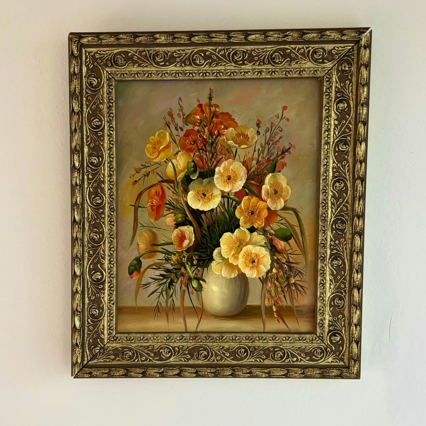 Traditional Oil Painting Flowery Still Life "Floral Arrangement" French Artwork