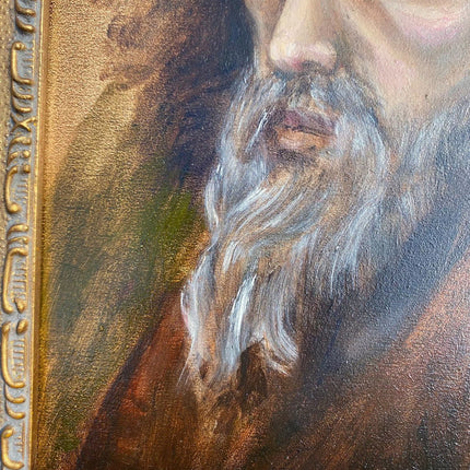 Old Master Style Oil Painting Portrait Elderly Man Marvelous Paint Original Art - HollandArtShop