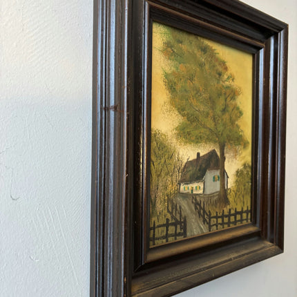 Original Landscape Oil Painting "Cottage Pathway" Traditional Small Art - HollandArtShop