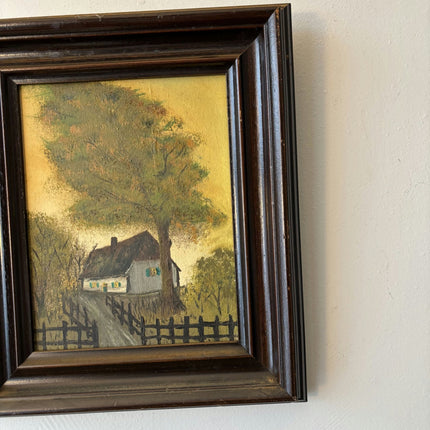 Original Landscape Oil Painting "Cottage Pathway" Traditional Small Art - HollandArtShop