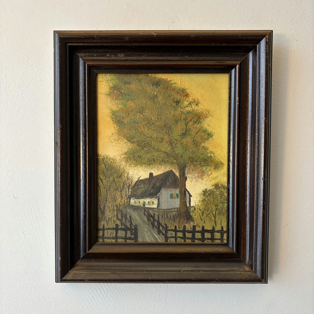 Original Landscape Oil Painting "Cottage Pathway" Traditional Small Art - HollandArtShop