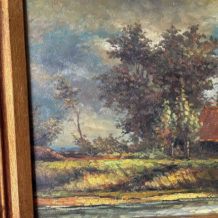 Original Landscape Oil Painting "Rustic Cabin" Wonderful Medium Artwork - HollandArtShop