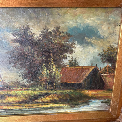 Original Landscape Oil Painting "Rustic Cabin" Wonderful Medium Artwork - HollandArtShop