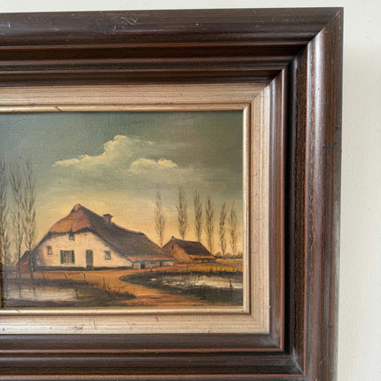 Original Oil Painting Farm "Cloud Formation" Authentic Medium Art - HollandArtShop