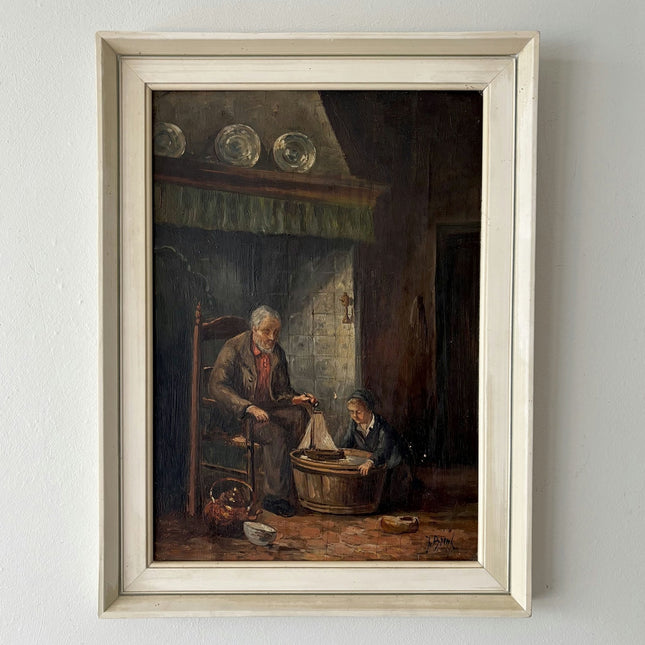 Original Oil Painting "Sailing Lesson" Striking Small Artwork - HollandArtShop