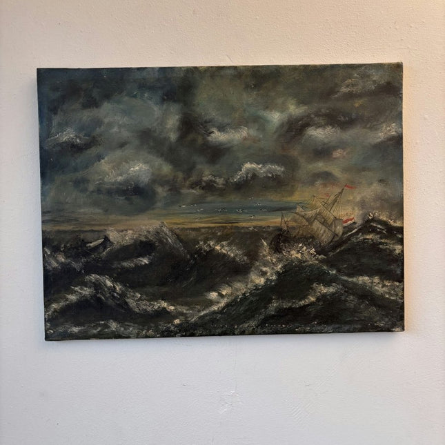 Original Oil Painting Seascape "Stormy Seas" Fine Medium Art - Holland Art Shop
