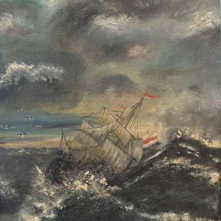 Original Oil Painting Seascape "Stormy Seas" Fine Medium Art - Holland Art Shop