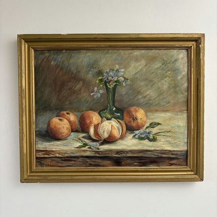 Original Oil Painting Still Life "Blue Flowers" Fine Medium Artwork - HollandArtShop
