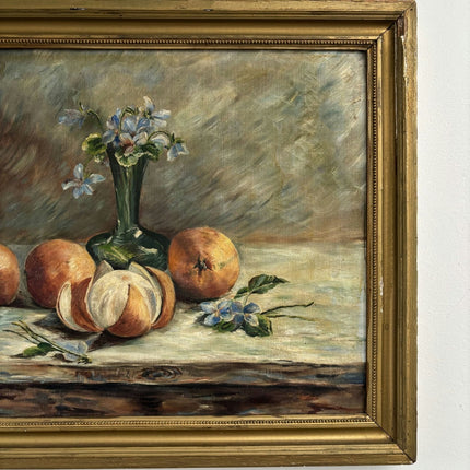 Original Oil Painting Still Life "Blue Flowers" Fine Medium Artwork - HollandArtShop