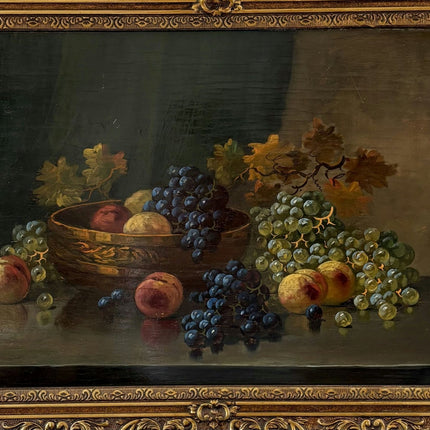 Original Oil Painting Still Life "Fruit Bowl Arrangement" Wonderful Large Art - HollandArtShop