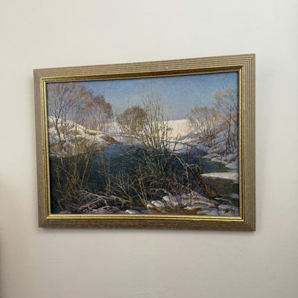 Authentic Scenery Oil Painting "Snowy River" Rustic Large Art Holland Art Shop