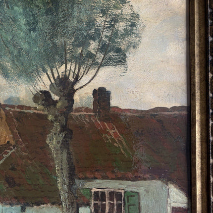 Piet Bouter Dutch Artwork Landscape Farmhouse Oil Painting Mid 20th Century - HollandArtShop